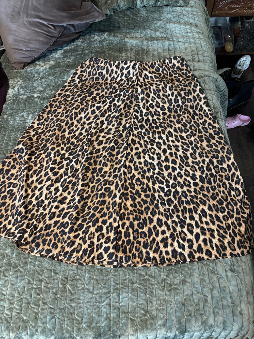 SHEIN Leopard Print A-Line Skirt - Tan and Black